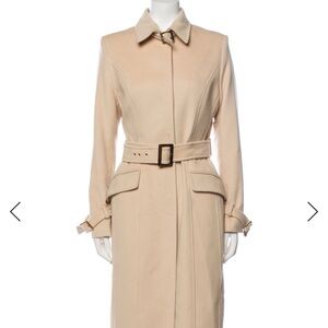 Versace Elegant Cream Belted Coat